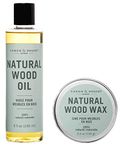 CARON & DOUCET - Natural Wood Conditioning Oil and Wax Bundle - 100% Plant Based Wood Conditioning and Polishing Oil - Orange Scented - Suitable for Natural Wood Furniture. (8oz)