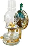 Singring Wall-Mounted Oil Lamp Retro Kerosene Oil Lights Vintage Glass Hanging Oil Lantern with Glass Mirror for Kitchen Indoor Use