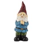 Alpine Corporation ZEN872 Alpine Red Hat Bearded Garden Gnome Statue, 5" L x 5" W x 12" H, Multicolor