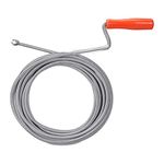 Relaxdays Drain cleaning coil with claw, mechanical pipe cleaning, toilet, shower, sink, steel, 9mm x 10m, silver
