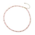 COAI Pink Opal Heishi Stone Beaded Choker Necklace Women