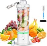 Lifenova Upgraded Portable Blender with Six Blades for Exquisite Juice,USB Rechargeable Personal Smoothies and Shakes, Mini Waterproof 600ml BPA Free Cups Travel Lid (White)