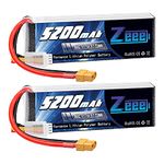 Zeee 3S Lipo Battery 5200mAh 11.1V 80C RC Battery Softcase with XT60 Connector for RC Plane Quadcopter RC Airplane RC Helicopter RC Car Truck Boat (2 Packs)