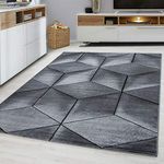 viceroy bedding Rug CUBIC Modern Design Black Grey Charcoal Rugs Living Room Extra Large Size Soft Touch Short Pile Style Carpet Area Rugs Non Shedding (160cm x 230cm (5.5ft x 7.5ft))