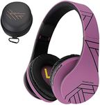 PowerLocus Bluetooth Over-Ear Headphones, Wireless Stereo Foldable Headphones Wireless and Wired Headsets with Built-in Mic, Micro SD/TF, FM for iPhone/Samsung/iPad/PC (Purple)