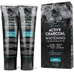 Activated Charcoal Teeth Whitening Toothpaste 2 Pack Active Natural Teeth Whitening Toothpastes Stain Removal Tooth Whitener Kit for White Teeth Safe Plaque Remover