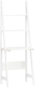Haotian Ladder Desk with Shelves, Wall Desk for Small Space, Secretary Desk Workstation Dresser Shelf Freestanding Bookshelf, White FRG60-W