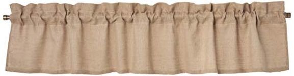 Greenland Home Burlap Window Valance, Natural, 14" x 84"