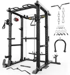 Sportsroyals Power Cage,1600lbs Multi-Function Power Rack with Adjustable Cable Crossover System and More Training Attachment, Weight Cage for Home Gym