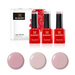 Bluesky Gel Nail Polish Set, Nudes, Nude Sunday ND19, Latte CS27, QXG312 Blindfold, 3 x 5 ml, Nude, Pink, Pastel (Requires Curing Under UV or LED Lamp)