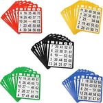 GSE Games & Sports Expert 100-Pack Multi-Color Bingo Game Cards with Easy Read Numbers, Reusable Paper Bingo Sheets for Large Groups, Family/Friend Parties, Bingo Games