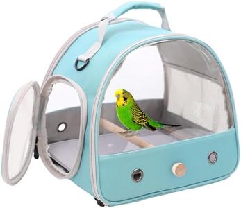 Small Bird Travel Cage Carrier, Portable Small Bird Parrot Parakeet Carrier with Standing Perch and Comfy Mat (NO Tray), Bird Carry Transport Bag for Vet Visit Shopping and Outdoor Adventure.