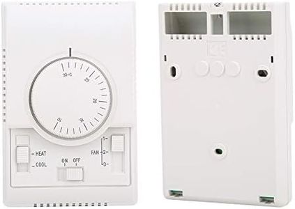 Ailao Controlador de Temperatura, Controlador de Temperatura Mecánico Termostato de Aire Acondicionado Montado para Fan Coil de Acondicionado de Aire Central 10-30 ℃ AC220V