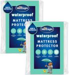 Silentnight Waterproof Mattress Protector 2 Pack - Single Mattress Protector with Deep 30cm Fitted Skirt and Soft Touch Quiet Rustle Free Cover - Machine Washable and Hypoallergenic - Single - 2 Pack