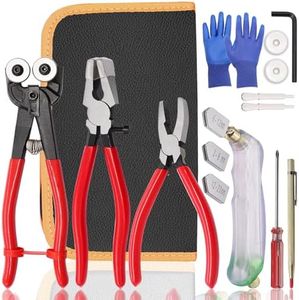 weideer Glass Cutters Tools,Glass Cutter, Mosaic Wheeled Glass Tile Nippers,Running Pliers Breaker Grozer Pliers,Stained Glass Cutting Tool Kit with Replacement Cutting Wheel Gloves Leather Bag