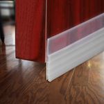 Self Adhesive Silicone Door Bottom Sealing Strip Rubber Soundproof, Waterproof, Dust & Insect Guard, Air Blocker for All Doors, Door Guard for Home (Transparent, 1 Meter)