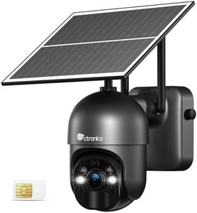 2K 4G/3G LTE Cámara Vigilancia Exterior Solar Inalámbrica, Ctronics IP Cámara Tarjeta SIM con Batería 10400mAh, 30M Visión Nocturna Colorida PIR Detección Humana Audio Bidireccional, Tarjeta SIM Inclu