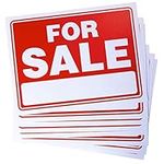 9" X 12" For Sale Sign - Pack of 8 All-Weather Plastic Coated Tags for Car Sales, Advertising Signage, Business Purposes, Commercial Posts in Stores, Garage, Booths