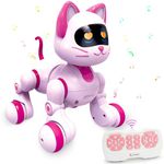 Ysityum Remote Control Robot Cat Toy - RC Robotic Cat for Kids, Interactive Programmable Smart Robot Pet with Light, Sound, Touch Sensing, LED Eyes, Dance & Music, Toy Gift for Kids Boys & Girls