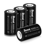 BONAI C Rechargeable Batteries 5000mAh 1.2V Ni-MH High Capacity High Rate C Battery (4 pack)