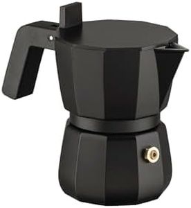 Alessi Moka DC06/1 B - Caffettiera Espresso di Design, Manico e Pomolo in PA, 1 Tazza, Nero (Non adatto all'induzione)