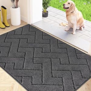 FCSDETAIL Dirt Trapper Indoor Door Mat 80 x 120 cm, Machine Washable Entrance Rug, Super Absorbent Dog Doormat, Non-slip Inside Floor Mat for Entryway, Muddy Shoes & Paws