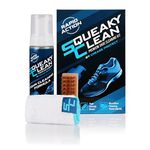 Squeaky Clean Trainer & Sneaker Cleaning Kit - 200ml Foam Cleaner for White Shoes, Suede, Nubuck, Leather & Crep - Dirt & Stain Remover with Brush & Cloth - Keep Your Sneakers & Boots Looking New