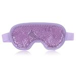 NEWGO Cooling Eye Mask for Puffy Eyes, Reusable Hot Cold Therapy Gel Cold Eye Mask for Migraine, Headache, Dark Circles, Dry Eyes, Swollen Eyes, Sinus Pain, Purple