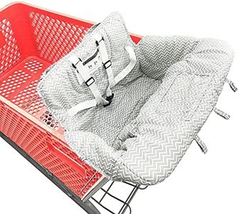 Portable 2-in-1 Grocery Cart Seat Cover and Baby Highchair Cover (Gray Chevron)