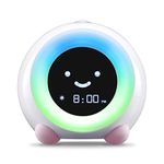 LittleHippo Mella: Ready to Rise Children's Sleep Trainer, Night Light, Sound Machine and OK to Wake Alarm Clock for Toddlers and Kids - Blush Pink