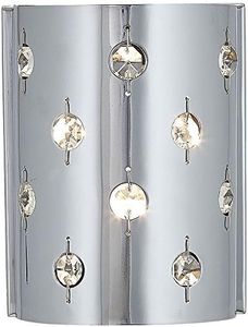 Hamilton Hills Polished ChromećGlass Beaded Single Light Fixture Sconce | Bathroom Hall or Vanity LED Wall Lighting