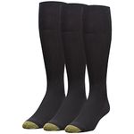 Gold Toe Men's 3 Pack Metropolitan Over The Calf Dress Socks 10-13 / Shoe: 6-12.5 Black