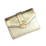 Michael Kors Wallet for Women Carmen MK Logo Wallet (Gold)