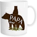 Papa Bear Mug Father's Day Gifts from Daughter Son,Papa Bear Gift,Perfect Papa Gifts Fathers Day Grandpa Mug for Papa Dad Father's Day, Birthday Christmas Gifts for Papa Dad Him Husband and New Dads Papa Coffee Mugs