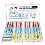 Delgada 250PCS Heat Shrink Wire Connectors - Solder Seal Butt Terminals for Marine, Automotive - Corrosion and Weatherproof - Self-Solder Insulated Splice Terminals