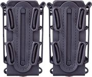 Tactical Magazine Pouch, 9mm Molle Tactical Fast Mag WST TPR Flexible Magazine Pouch Scorpion Mag Pouch for Outdoor Airsoft/BB Gun/CS Game/Hunting/Shooting, 2PCS (Black)