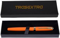 TRASEXTRA 0.5mm Gel Pens Fine Ball Metal Pen Body Ballpoint Pens Ballpoint Ink Pens Fine Point Smooth Writing Pens Black Ink Office Supplies Gifts for Women Men(Orange)