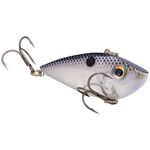 Strike King Lures REYESD12-401 Red Eyed Shad 1/2 oz Hard Lipless Crankbait Lure, 3 1/4" Length. 8' Depth, Two# 6 Treble Hooks, Chrome Blue, per 1