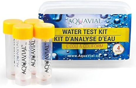 AquaVial | Water Test Kit | Detect E.Coli & Coliform | Use in Drinking Water, Wells, Pools, Hot Tubs or During Travels (4-Pack)