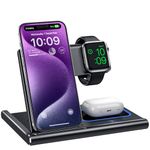 Charging Station,EXW 3 in 1 Wireless Charging Station for iPhone 16/15/14/13/12/11/XR/X/8,Fast Wireless Charging Stand for Airpods Pro/3/2 and iWatch（Not Adapter)