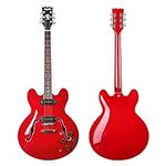 Musoo 335 style P90 Jazz Electric Guitar Flame Maple top Semi-Hollow Body Chrome Hardware