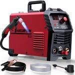 ARCCAPTAIN 55A Plasma Cutter, Non-Touch Pilot ARC High-Frequency Air Plasma Cutting Machine, 110/220V Dual Voltage IGBT Inverter, 1/2" Clean Cut, Post Flow,2T/4T, and 1/4" - 18 NPT, for Beginners DIY
