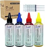 F-INK Sublimation Ink Compatible for Epson 4 Colors Inkjet Printers, 4x100ml (Black/Cyan/Magenta/Yellow)