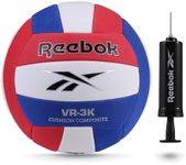 Reebok Recreational Volleyball, Official Size, Performance Composite Ball, Ultra Soft Feel, Includes Pump & Needle, VR-3K Series