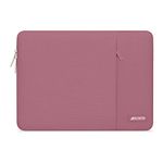 MOSISO Laptop Sleeve Bag Compatible with MacBook Air/Pro, 13-13.3 inch Notebook, Compatible with MacBook Pro 14 inch M3 M2 M1 Chip Pro Max 2024-2021, Polyester Vertical Case with Pocket, Dusty Rose