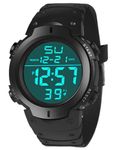 Men Referee Stopwatch Sport Football Digital Watch Soccer Game Timer Wristwatch Waterproof with LED Backlight Luminous Large Face Dial Date Week Functions Gifts for Training Running Outdoor Activities