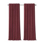 Elrene Home Fashions 026865901528 Blackout Energy Efficient Room Darkening Rod Pocket Window Curtain Drape Regal Jacquard Woven Panel, 52" x 95", Rouge