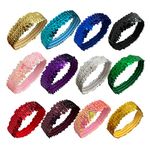 12 Pack Sequin Headbands Elastic Stretch Sparkly Fashion Headband for Teens Girls Women Hairband Sport Head Band Party Favors Muticolored