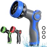 Hose Nozzle 10 Adjustable Patterns Garden Hose Nozzle Premium High Pressure Water Hose Nozzle with Thumb Control Design Hose Sprayer Nozzle for Garden & Lawns Watering, Cleaning, Pets & Car Washing