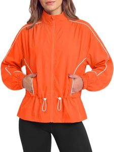 Aoysky Womens Lightweight Windbreaker Jackets Stand Collar Track Jacket